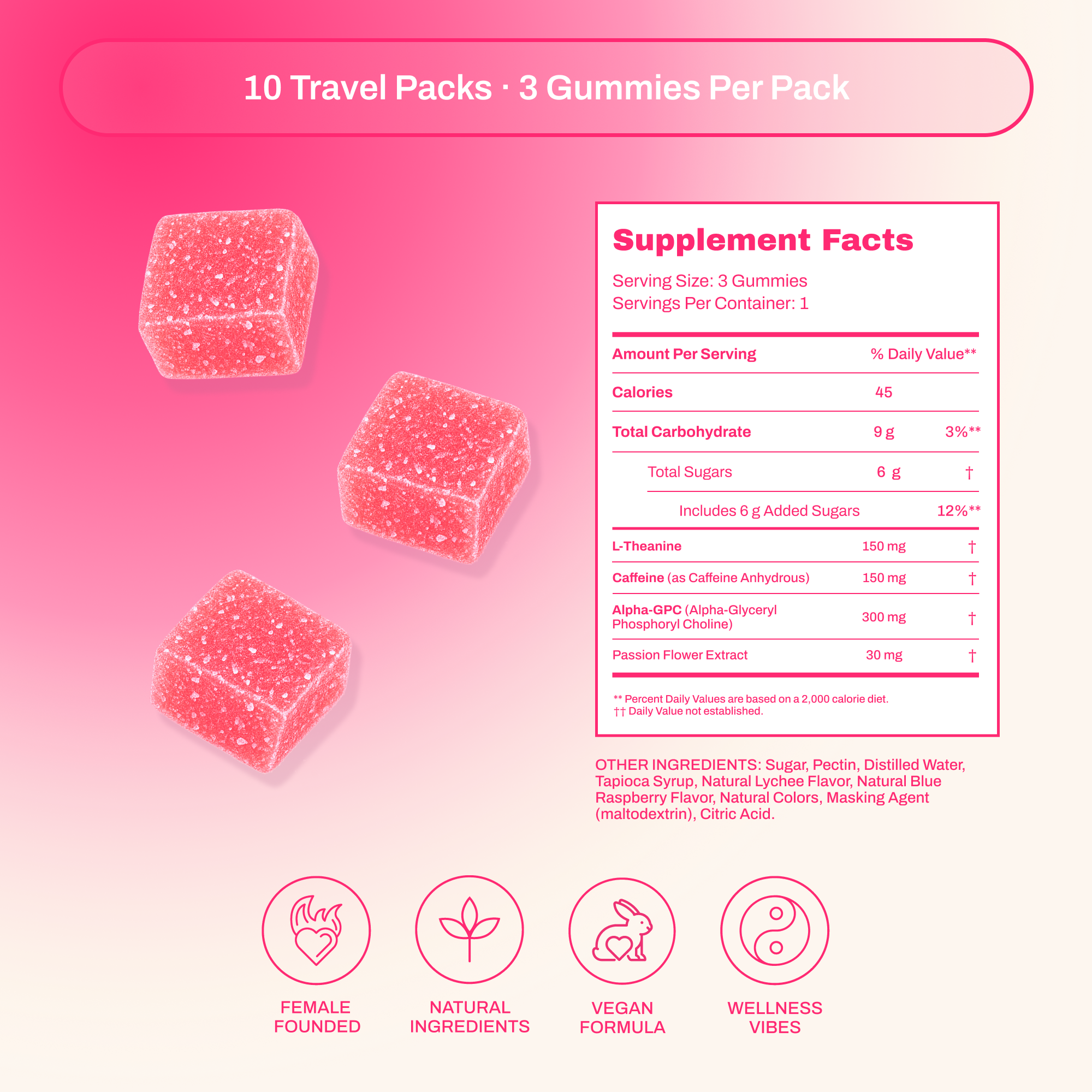 Auronwell Lychee Energy Gummies